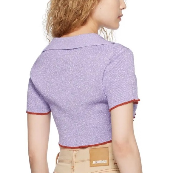 Jacquemus Lavender Cropped Button Up. Worn once size: FR 46 - Picture 5 of 5